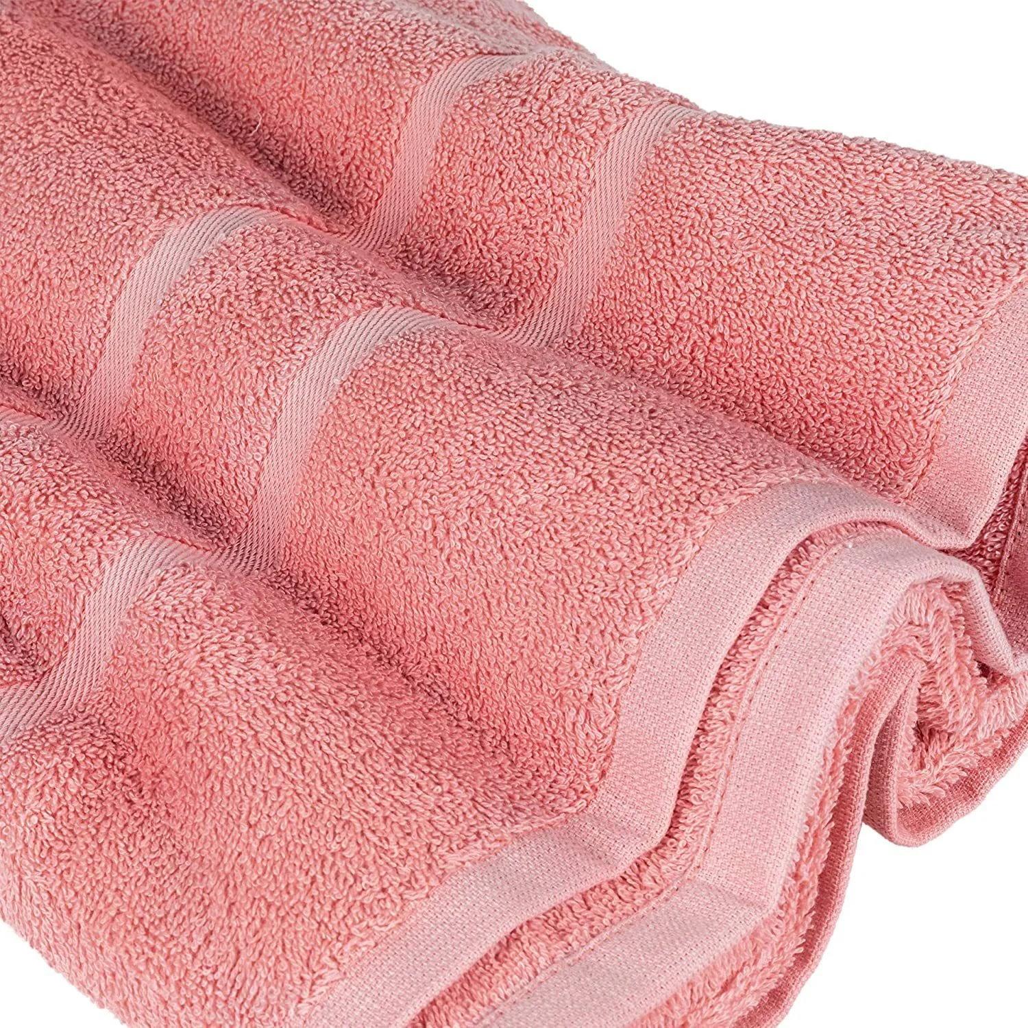 STICKANDSHINE Frottee-Handtücher – Farbe Lachs, 100% Baumwolle, 500 g/m²